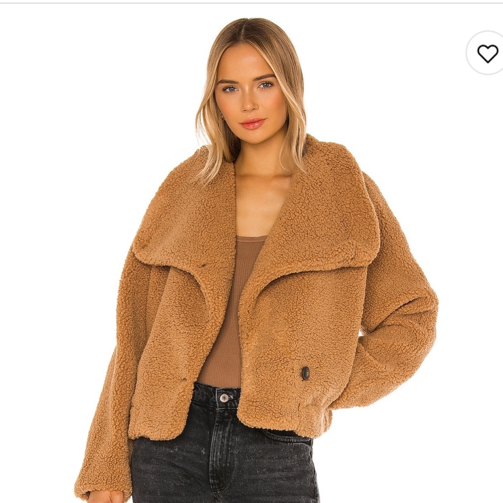 Free People Izzy Wrap Teddy Jacket: Size L.